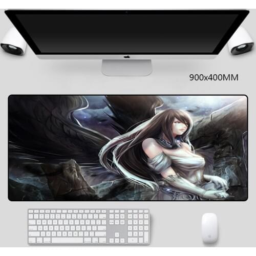 Overlord Sexy Big 90x40/60x30/70x30cm Rubber Mouse Pad Computer Game Tablet Mouse-pad with Edge Locking Amine Pads
