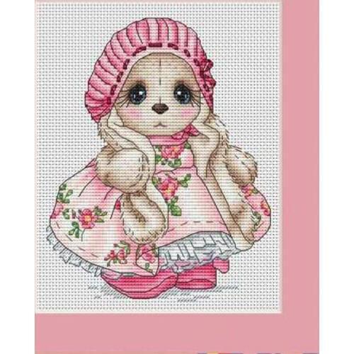 Needlework,DIY Cross Stitch,Sets For Embroidery kits,14CT ,Powder skirt rabbit