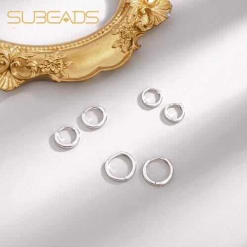 New 925 Sterling Silver Smooth Hoop Earrings Multi-size Circle Round Hoop Earrings For Women Men Simple Jewelry Ear Accessories