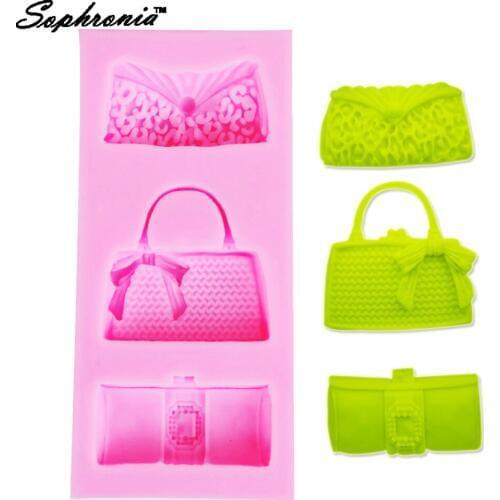 Sophronia Bags Shaped Fondant Chocolate Mold Silicone Mold Fondant Cake Decoration Molds F1154