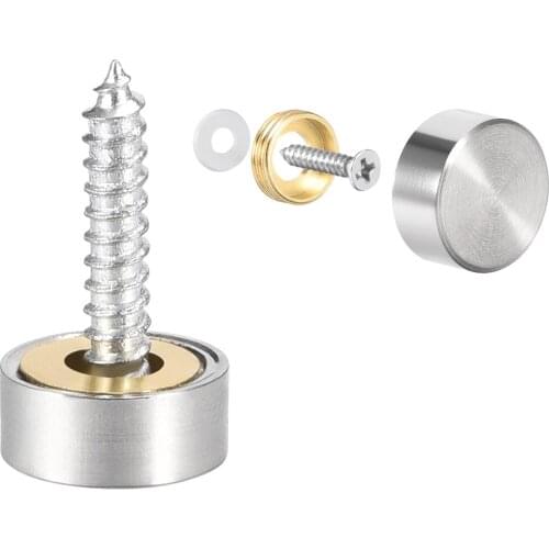2/4/8pcs 10mm 12mm 14mm 18mm 22mm 25mm Mirror Screws Decorative Caps Cover Nails Brushed Stainless Steel