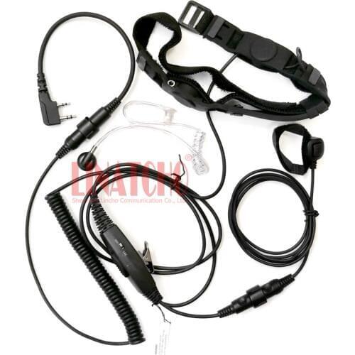 VOX walkie talkie radio earphone PTT soft neck throat mic, field operation military radio headset
