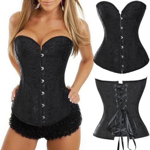 Plus Size Corset Womens Floral Pleated Trim Overbust Waist Cincher Bustier Top Body Shaper Bustier for Bride Shapewear Tops