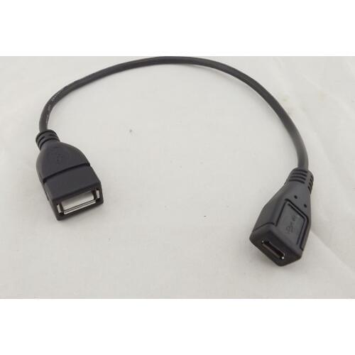 1pcs USB 2.0 A Female To Micro B 5 Pin Female Charging Data Extension Adapter Cable 25cm For Printer