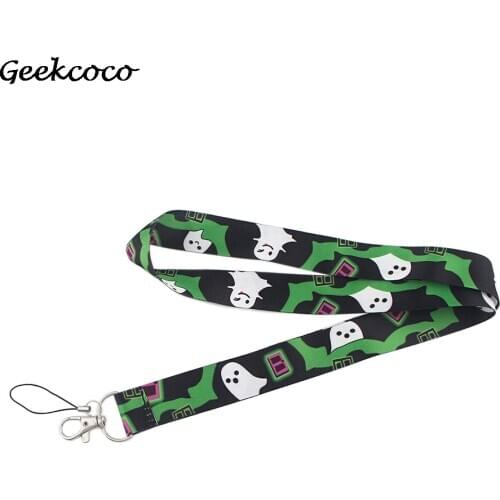 10pcs/lot J2012 Cartoon Kawaii Ghost Lanyard For Keys Phone Strap Neck Strap Keychain Lanyards ID Badge Holder
