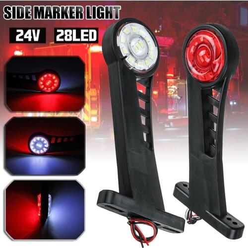 2Pcs 24V Side Marker Light Universal Truck Trailer Tail Light Side Marker Indicators Light Lamp Turn Signal Warning Lights