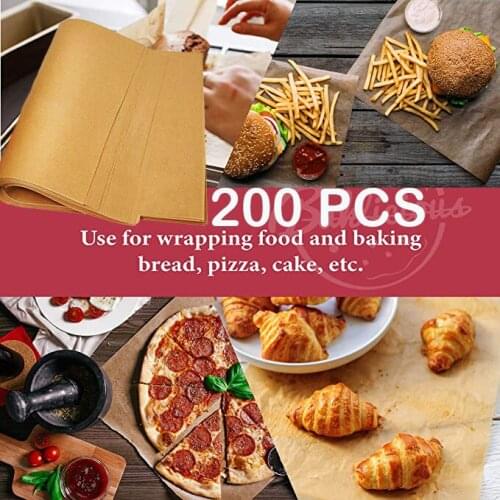 200PCS Barbecue Greaseproof Paper Pad Paper Non-stick Cookware Paper Baking Paper High Temperature Safety Material Oven Paper