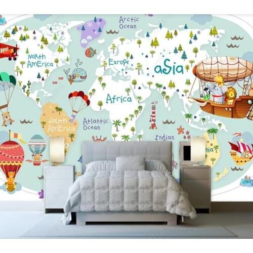 Papel de parede Cartoon airplane sailing 3d wallpaper children bedroom wall papers home decor