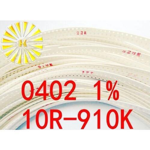 80valuesX50pcs=4000pcs 0402 SMD Resistor Kit Assorted Kit 10R-910K ohm 1% Sample Kit Sample bag Fuse