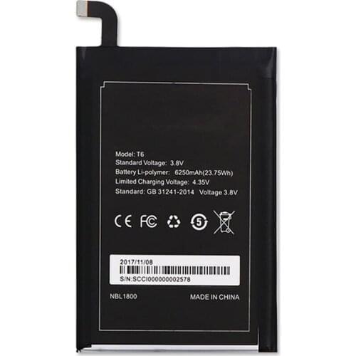 2pcs/lot Phone Battery For DOOGEE T6 PRO / Homtom HT6 6250mAh