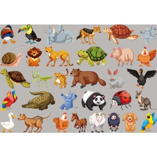 26*18cm Appliques On Clothes Fashion Heat Transfer Vinyl Appliqued Tops Diy Thermal Stickers Cartoon Animal Set