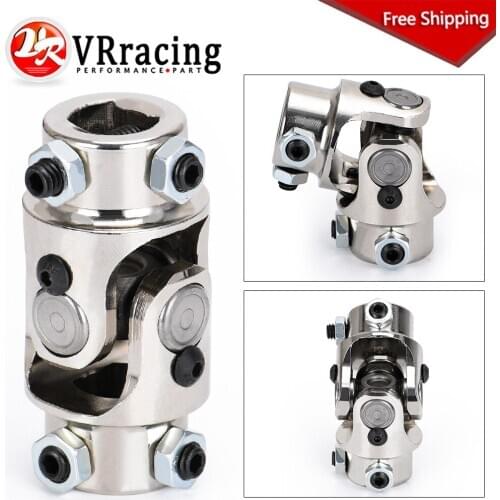 Free Shipping 1piece 3/4-36 Spline X 3/4" DD Chrome Double Steering Shaft Joint Universal U Joint Coupler Mustang II Power Rack