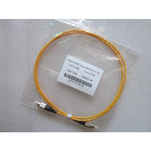 Free Shipping 10pcs/lot SM SX PVC 3mm 1 Meters FC/UPC Fiber Optic Jumper Cable FC/UPC-FC/UPC Fiber Optic Patch Cord