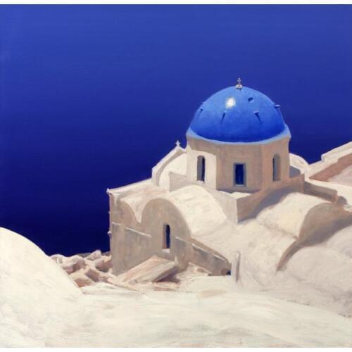 Free shipping Greek scenery canvas prints oil painting mediterranean sea painting printed on canvas wall art decoration picture