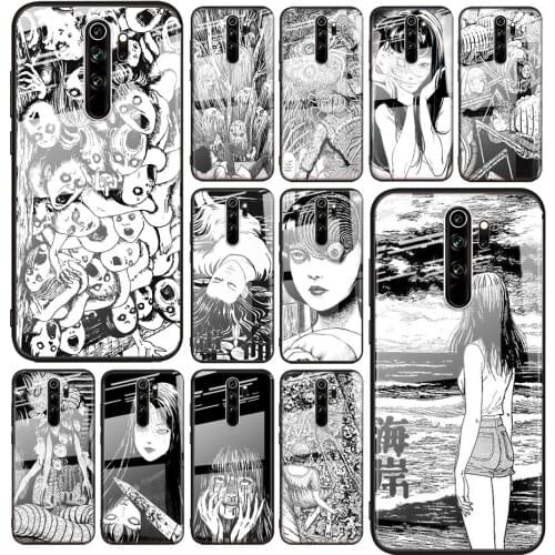 Tempered Glass Cover Junji Ito Tees Horror For Xiaomi Redmi Note 10 10S 9T 9S 9 8T 8 7 5G Pro Max Shockproof Phone Case