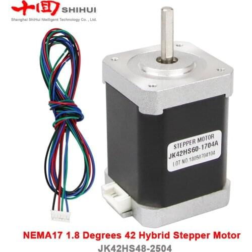 NEMA 17 2Phase Hybrid Step Motor 42BYGH 1.8° 4-Leads 1.2A 73N.cm 60mm Length Shaft Dia 5mm For 3D Printer CNC Kit