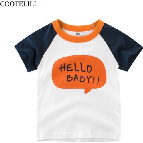 COOTELILI Cute Animal Dinosaur Children Boys T Shirt Baby Clothes Summer Cartoon Kids Girls Tee Tops Shirts 90-140cm
