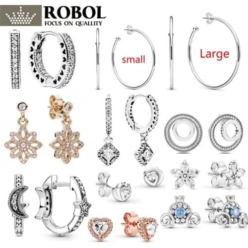 7 High Quality Original 925 Sterling Silver Earrings Classic Hoop Earring with Original Logo Womens Jewelry Gifts Free Shipping