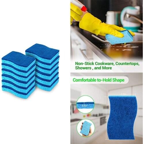 Brite Non-Scratch Scrub Sponge, Cleans Fast Without Scratching, Stands Up to Stuck-on Grime Blue