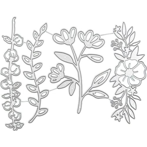 New Flowering Branch Metal Cutting Dies Stencil Scrapbooking DIY Album Stamp Paper Card Embossing