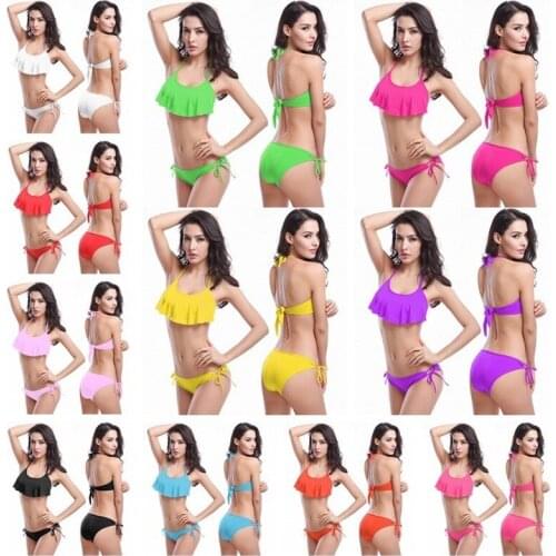 2021 New Poly-chest and Elegant Petal Bikini Swimsuit Swimsuit