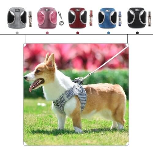 Dog Harness Honeycomb Breathable Dog Chest Back French Bulldog Corgi Bichon Vest Dog Supplies Nylon Reflective Dog Harness XS-XL