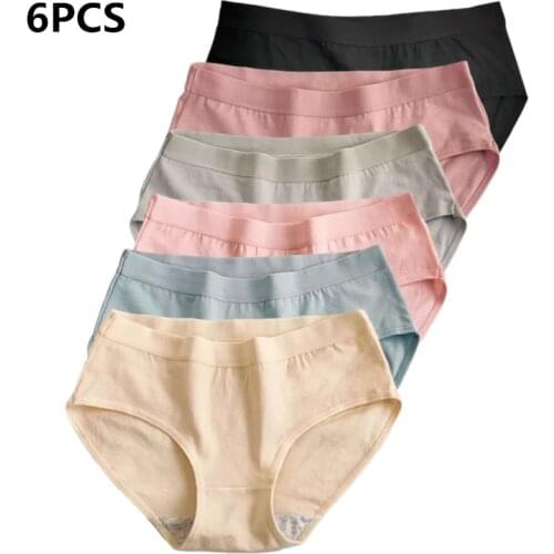 6PCS cotton WomenS underwear student Panties low waist cute comfortable breathable antibacterial briefs high quality