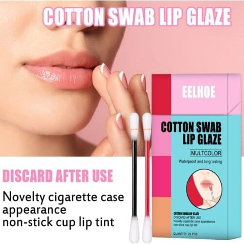 Lipstick Cotton Swab Long Lasting Waterproof Disposable Portable Lipsticks Moisturizing Lip Balm Lips Stick