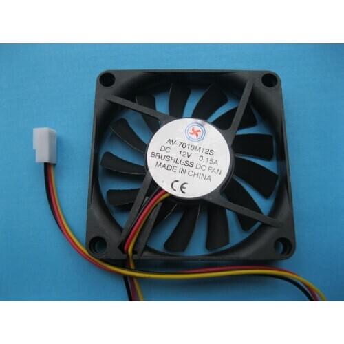 1 Pcs Brushless DC Cooling Fan 12V 7010S 13 Blades 70x70x10mm 3 pin Sleeve-bearing