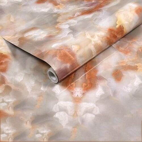 GLOW4U Waterproof Self Adhesive Marble Wallpaper Vinyl Contact Paper for Kitchen Cabinets Furniture Door Sticker Wall Paper