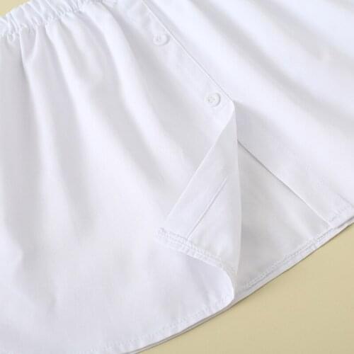 Y166 Women Decorative Skirt Solid Color A-Line False Hem Button Layered Waist Apron
