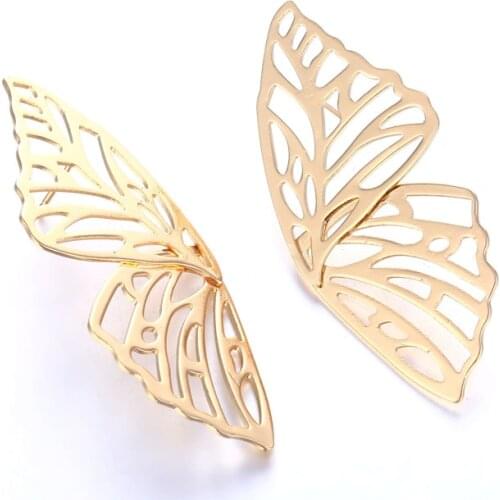 2021 New Fashion Butterfly Wings Statement Earrings Female Wild Personality Metal Earrings Sweet Romantic Jewelry