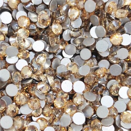 Gold Shadow All Size FlatBack Non Hot Fix Strass Sewing & Fabric Garment Rhinestone Nail Art Stone