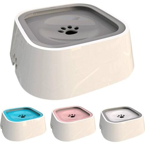 1.5L Pet Dog Bowls Floating Not Wetting Mouth Cat Bowl No Spill Drinking Water Feeder Plastic Portable Dog Bowl