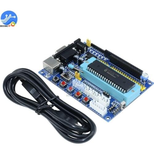 1Set USB PIC Development Board PIC16F877A 12V DC for JTAG Minimum System Microcontroller MAX3232 ISP IO ICSP Program Emulator