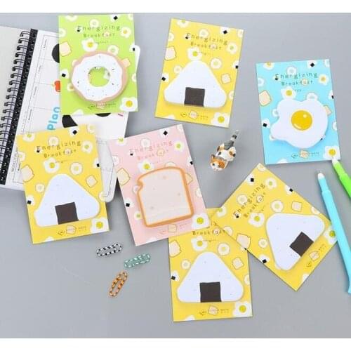 1pack/lot Kawaii Breakfast food design Notepad Sticky note Note pads Memopad Writing scratch pad office school supplies