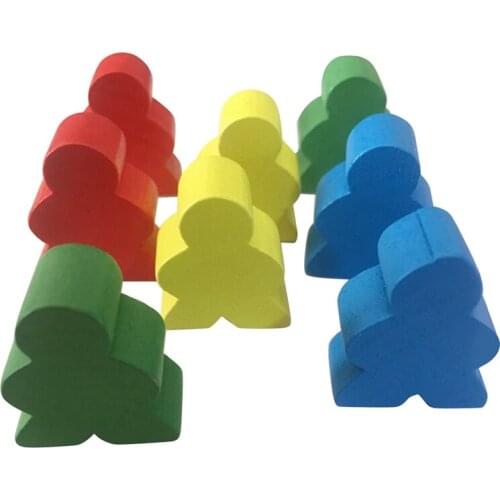 100PCs Childrens Diy Puzzle Chess Accessories Color Wooden Humanoid Chess Pieces Fashion Board Game Toy Accessories