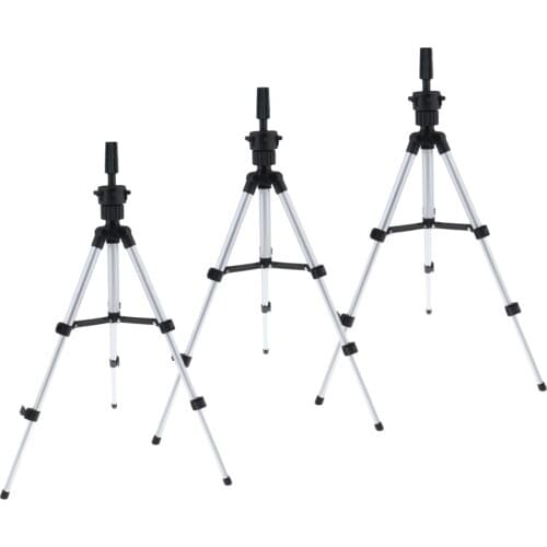 3 Pieces Wig Mannequin Tripod Aluminum Travel Foldable Hairdressing Head Holder, 29-54cm