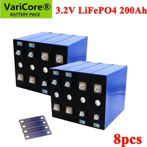 8pcs 3.2V 200Ah LiFePO4 Battery 3.2v Lithium iron phosphate batteries For 12V RV Campers Golf Cart Off-Road Solar Wind TAX FREE