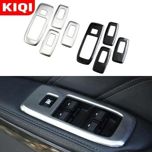 KIQI Car Accessories for Ford Ranger 2015 - 2020 Stainless Steel Interior Windows Control Panel Protection Cover Trim