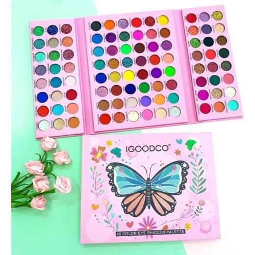 Butterfly Pattern 96 Color Fashion Pearly Matte Sequins Large Multi-color Eyeshadow Palette Exaggerated Creative Eye Makeup TSLM