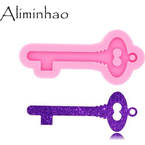 DY0478 Shiny Key shape Keychains Mould Resin Silicone Epoxy Molds For Jewelry