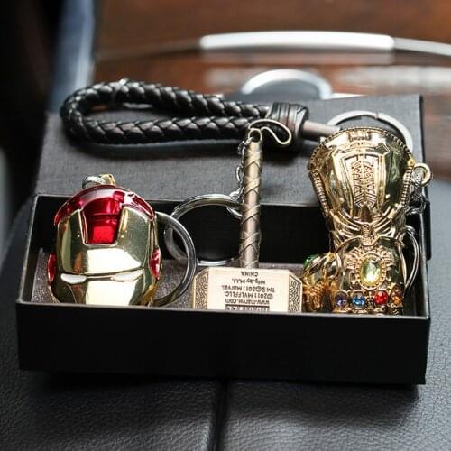 Marvel The Avenge Captain Shield Iron Spider Thanals Palm Keychain Keyrings Men Women Car Bag Pendant Cartoon Gifts Toys for Boy