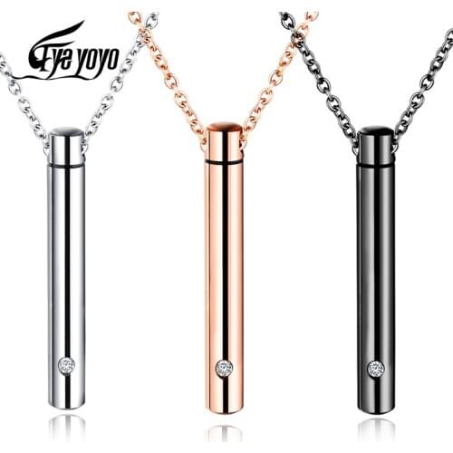 EyeYoYo Cylindrical Urn Pendant Necklace Commemorating Loved Ones Pet Creative Openable Perfume Bottle Pendant Jewelry EGX1524