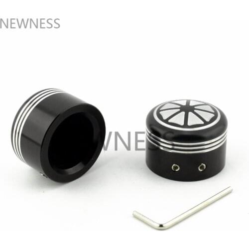 For Harley Touring Sportster Softail Fat Boy Dyna V-Rod Street Glide Black Motorcycle Front Axle Nut Cover Cap