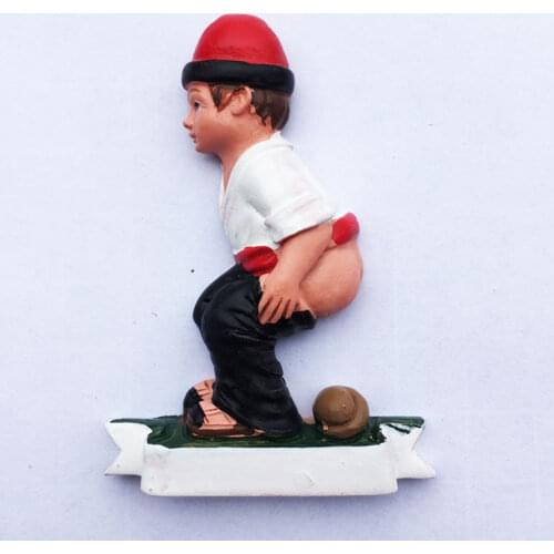 European Andorra Boy StatueTourist Souvenir Magnetic Refrigerator Stickers Creative Collection Decoration Handmade Gift Idea