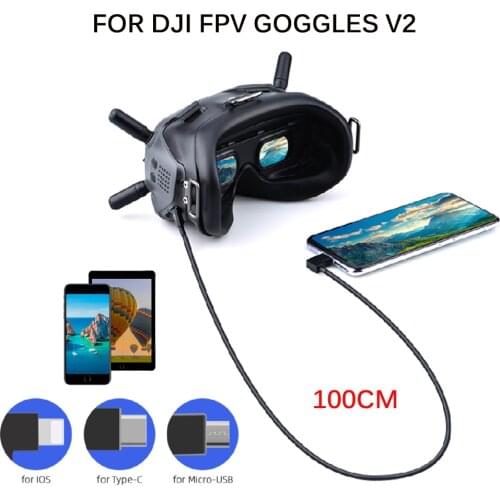 Image Transmission Cable for DJI FPV Glasses V2 Type-C to Type-C/Android/iOS Phone/Tablet Data Line for FPV Combo Accessories