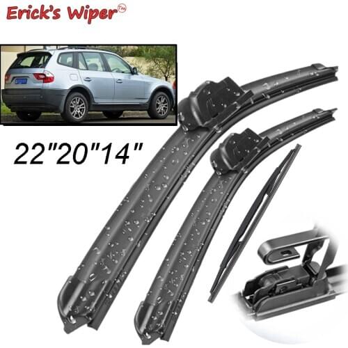 Ericks Wiper LHD Front & Rear Wiper Blades Set Kit For BMW X3 E83 2004 - 2010 Windshield Windscreen Window 22"20"14"