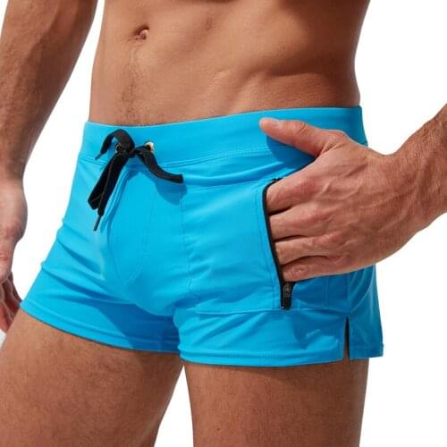 Summer New Man Swimsuit Beach Board Surf Swimming Trunks Quick Dry Male Swimwear Gay Men sunga Pool Swim Bathing Boxer Shorts
