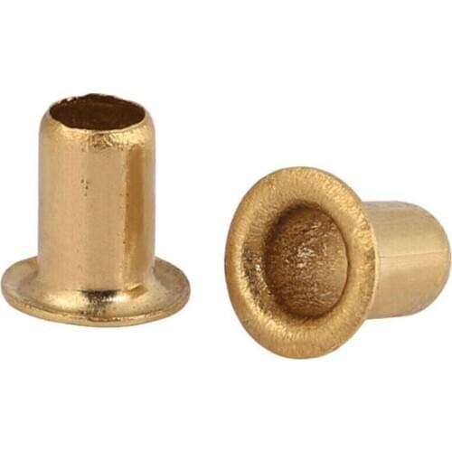 100Pcs M0.9 M1.3 M1.5 M1.7 M2 M2.3 M2.5 M3 Brass Hollow Rivet Eyelet Hollow Tubular Rivets Through Nuts Grommets